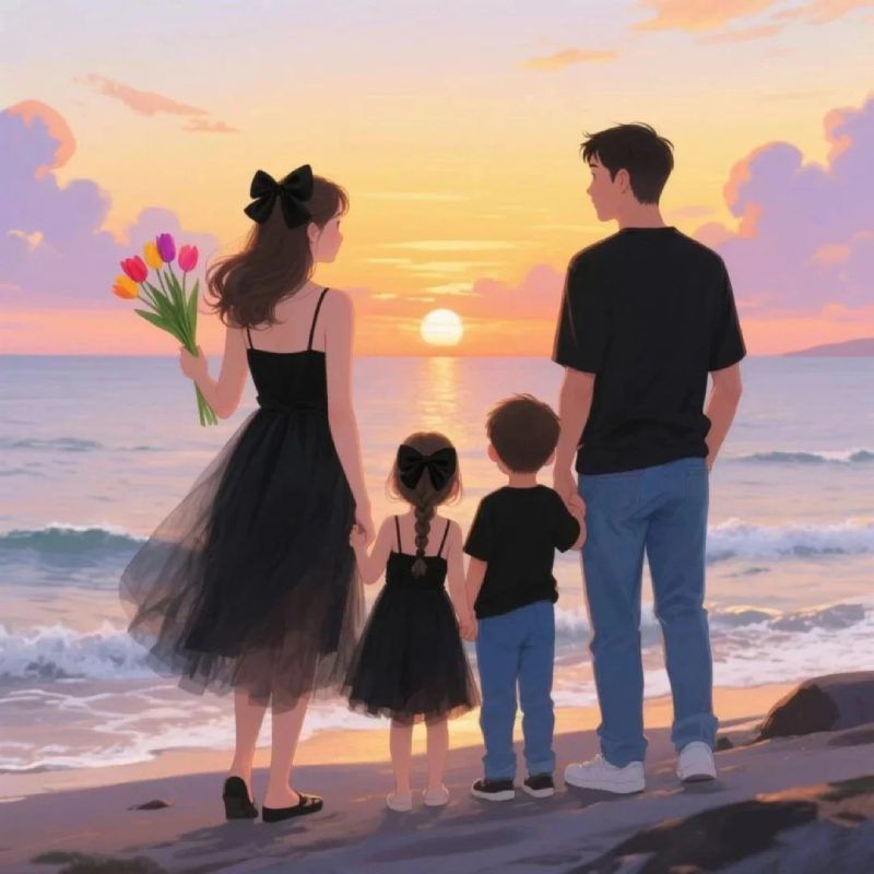 Những ảnh gia đình chibi 4 người - Hình số 6