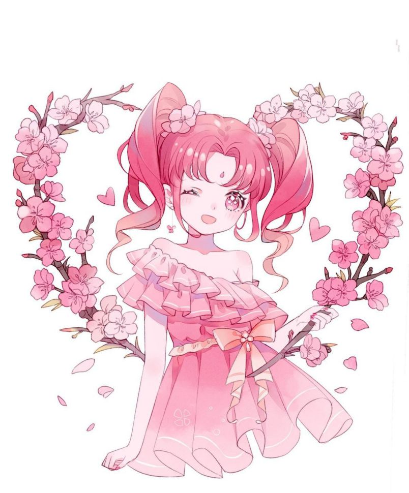 Những hình ảnh anime cute chibi màu hồng - Hình số 9