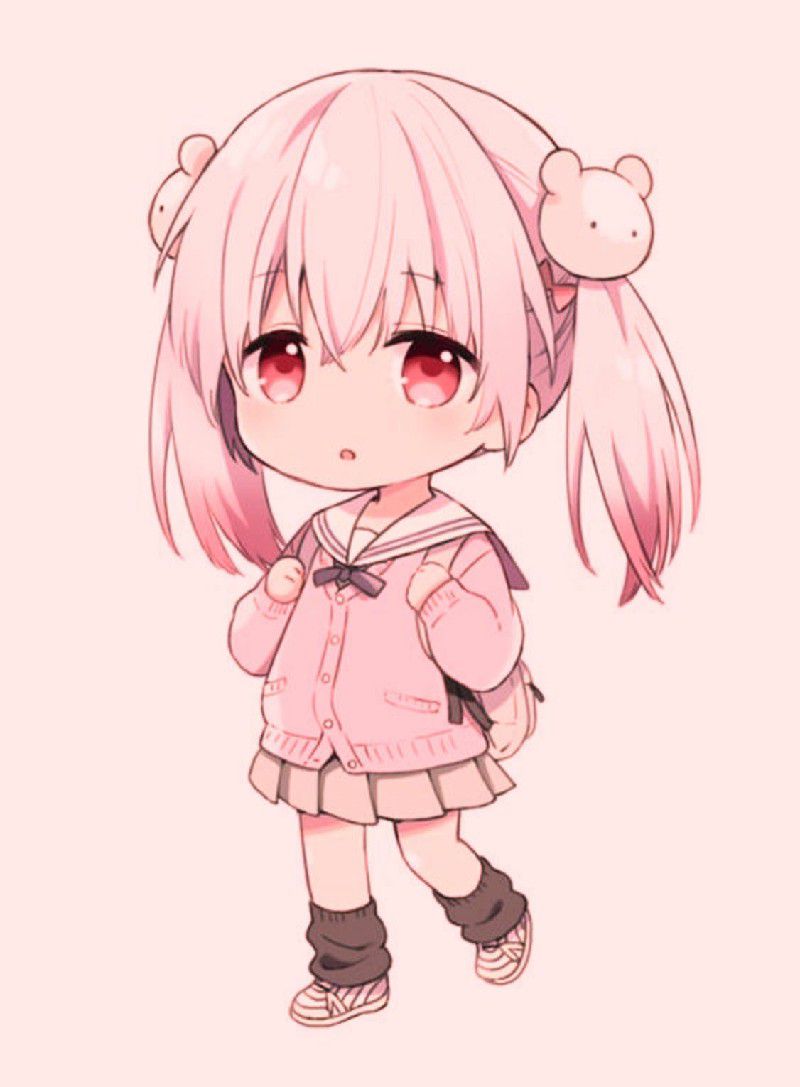 Những hình ảnh chibi nữ cute màu hồng em bé - Hình số 7