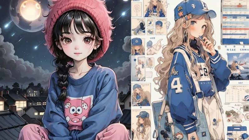 Những hình ảnh chibi nữ cute màu xanh dương nhẹ nhàng - Hình số 10