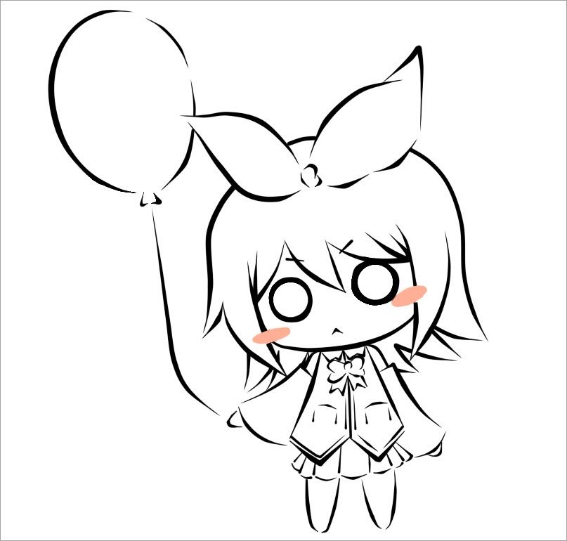 Những ảnh chibi cute không màu - Hình số 1
