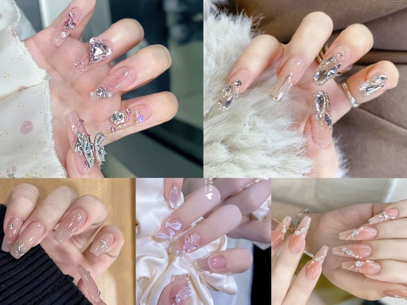 Những mẫu nail tay đính đá - Hình số 4