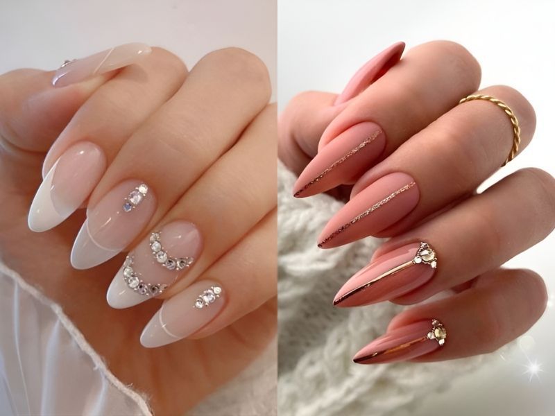 Những mẫu nail tay đính đá - Hình số 9