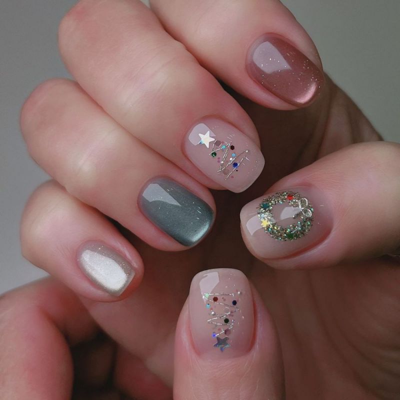 Những mẫu nail noel móng vuông - Hình số 2