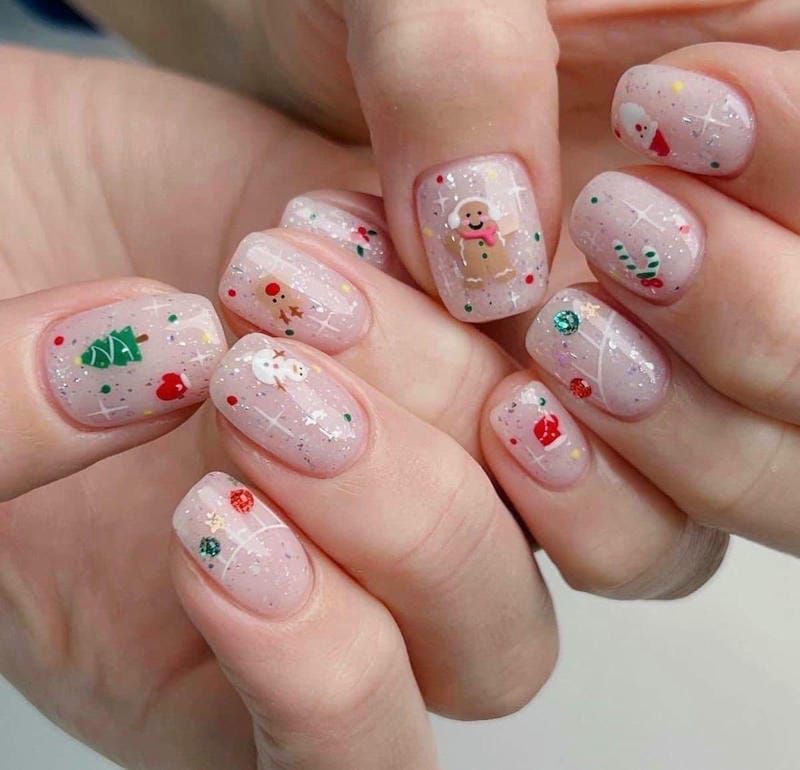 Những mẫu nail noel móng vuông - Hình số 6