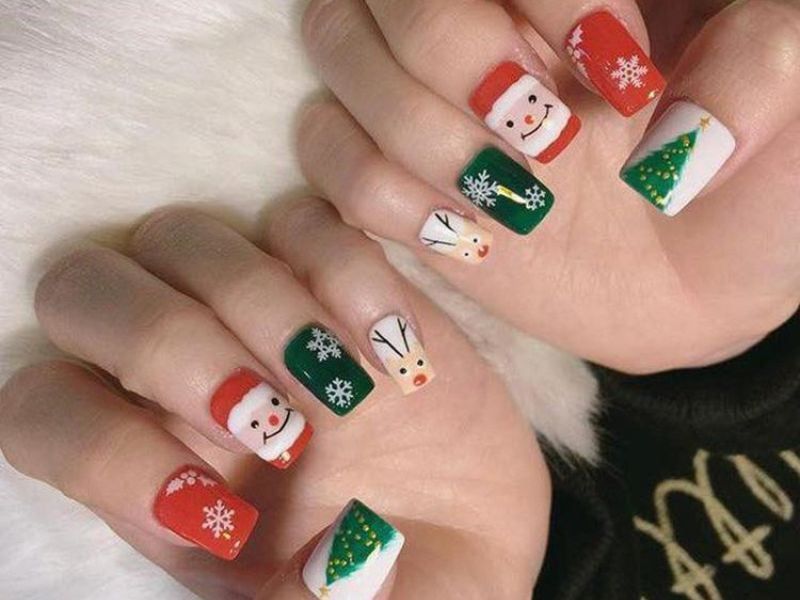 Những mẫu nail noel móng vuông - Hình số 7