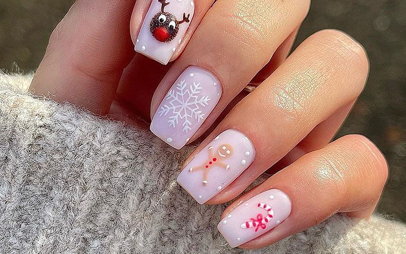 Những mẫu nail noel móng vuông - Hình số 8