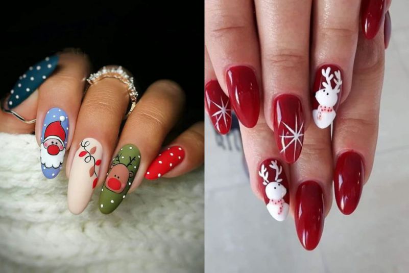 Những mẫu nail noel móng nhọn - Hình số 3