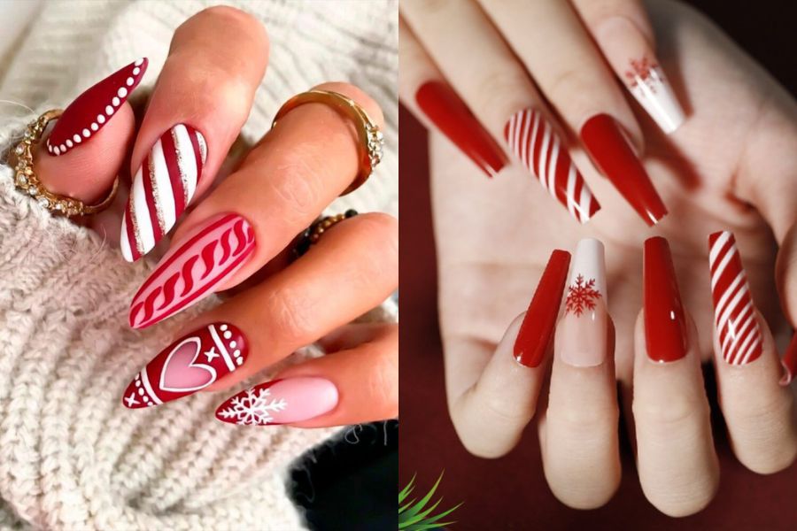 Những mẫu nail noel móng nhọn - Hình số 7