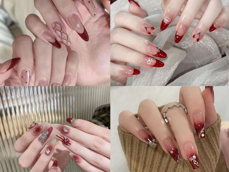 Những mẫu nail tết màu đỏ - Hình số 10