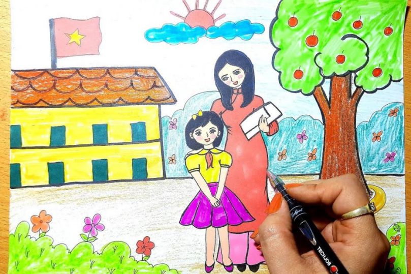 Những hình ảnh cô giáo chibi mặc áo dài - Hình số 4