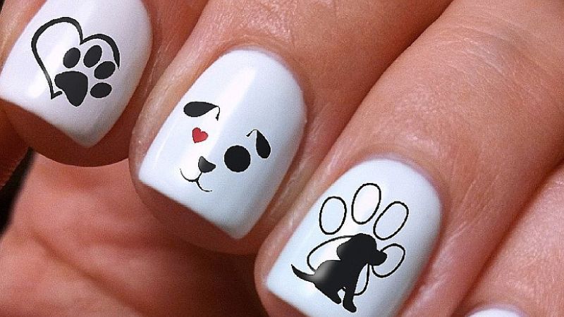 Những mẫu nail trắng đen - Hình số 8