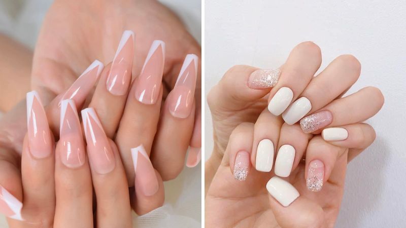 Những mẫu nail trắng vuông - Hình số 8