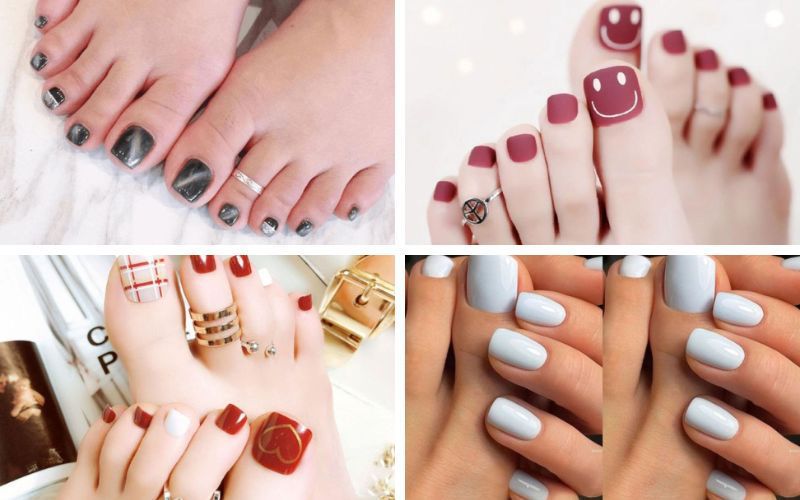 Những mẫu nail sơn móng chân sáng da - Hình số 9