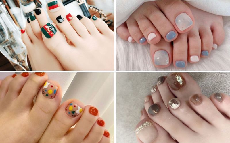 Những mẫu nail sơn móng chân vuông - Hình số 2