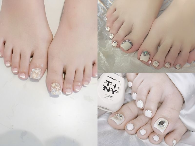 Những nail chân màu trắng sữa đẹp - Hình số 1