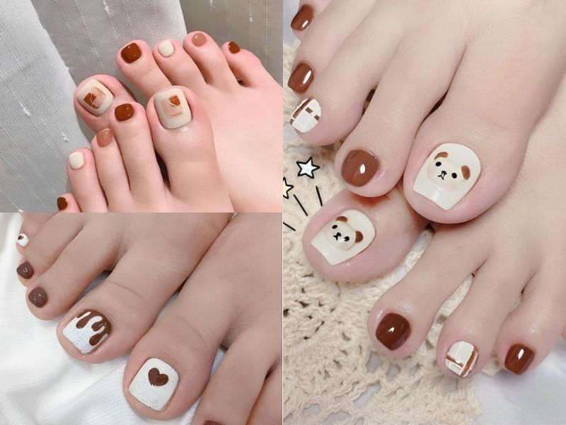 Những nail chân màu trắng sữa đơn giản - Hình số 10