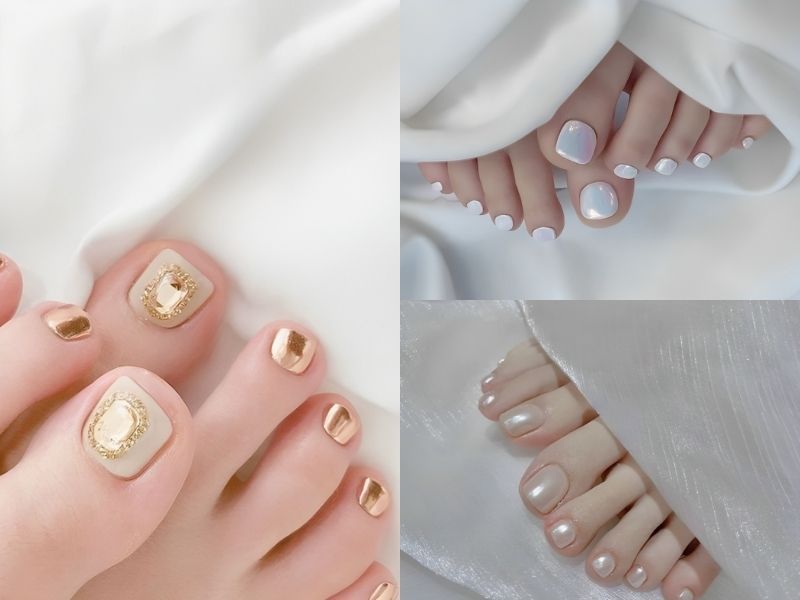 Những nail chân màu trắng sữa đẹp - Hình số 8