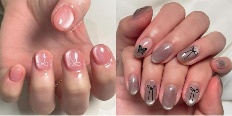 Những mẫu nail mắt mèo hồng thạch - Hình số 4