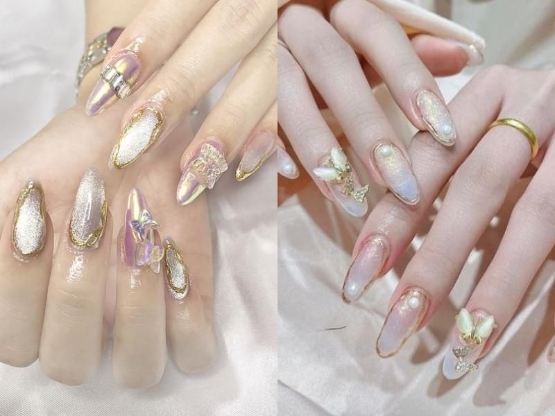 Những mẫu nail mắt mèo hồng đơn giản - Hình số 10