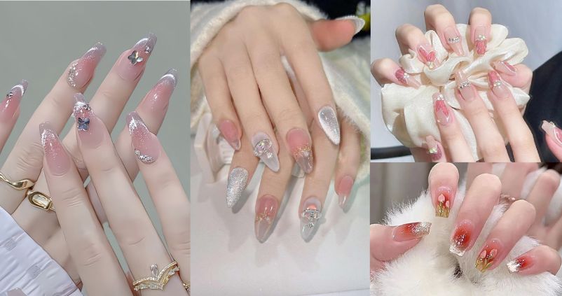 Những mẫu nail mắt mèo hồng đơn giản - Hình số 2
