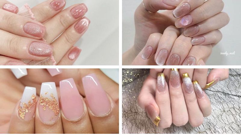 Những nail màu hồng thạch ombre mắt mèo - Hình số 5