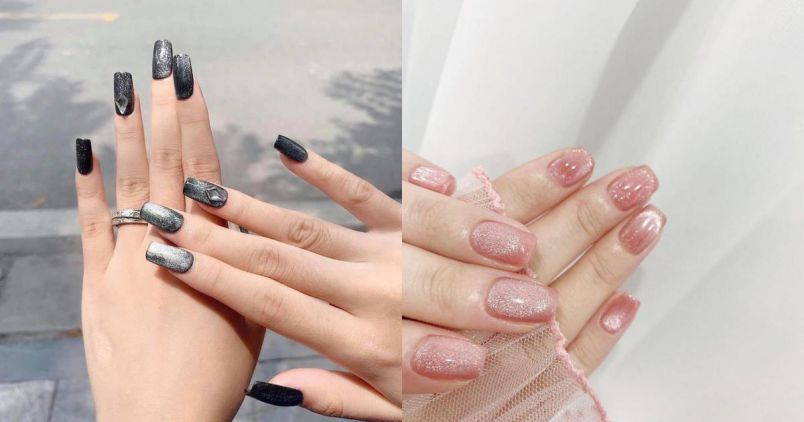 Những mẫu nail mắt mèo hồng đơn giản - Hình số 9
