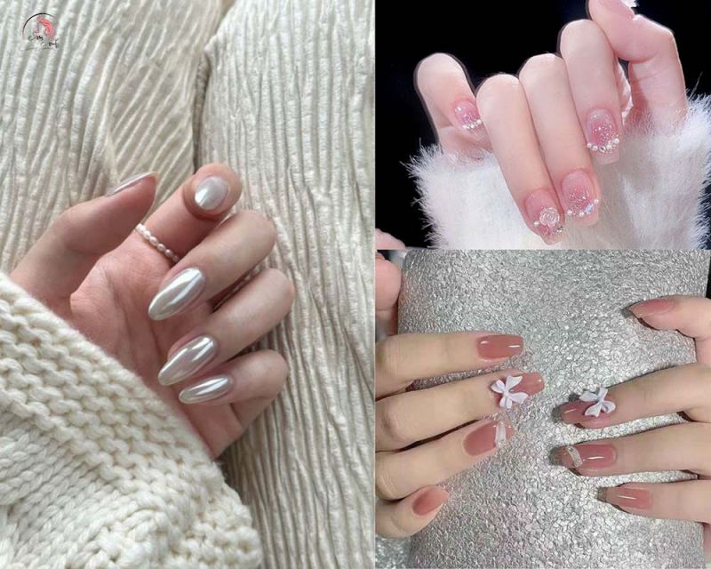 Những mẫu nail mắt mèo hồng đính đá - Hình số 7