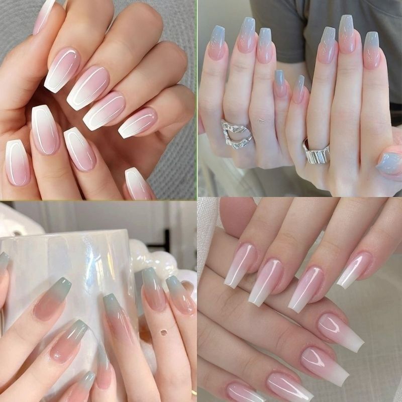 Những nail màu hồng thạch ombre đẹp - Hình số 1