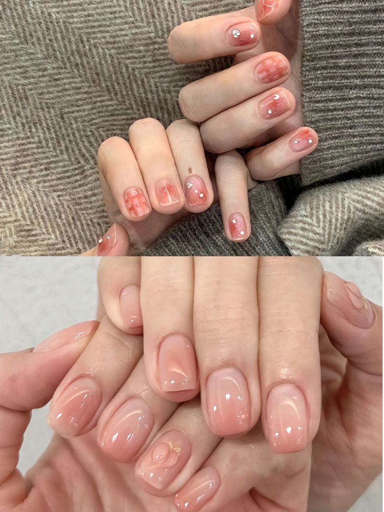 Những nail màu hồng thạch ombre đẹp - Hình số 6