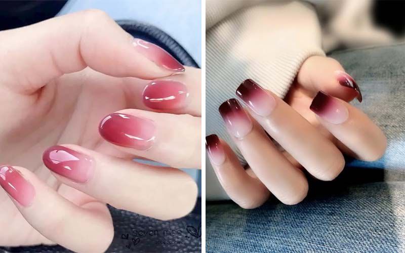 Những nail màu hồng thạch ombre đẹp - Hình số 8