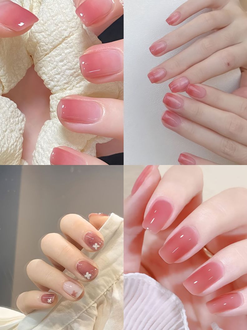 Những mẫu nail nhẹ nhàng đi học màu thạch - Hình số 3