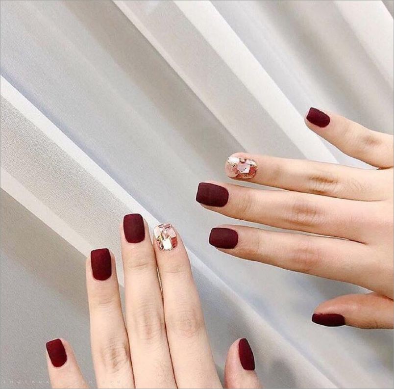 Những mẫu nail cho da ngăm cho móng vuông - Hình số 7