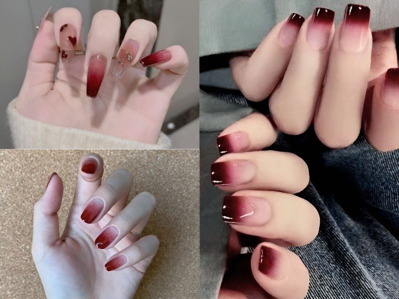 Những mẫu nail màu đỏ rượu đẹp - Hình số 10