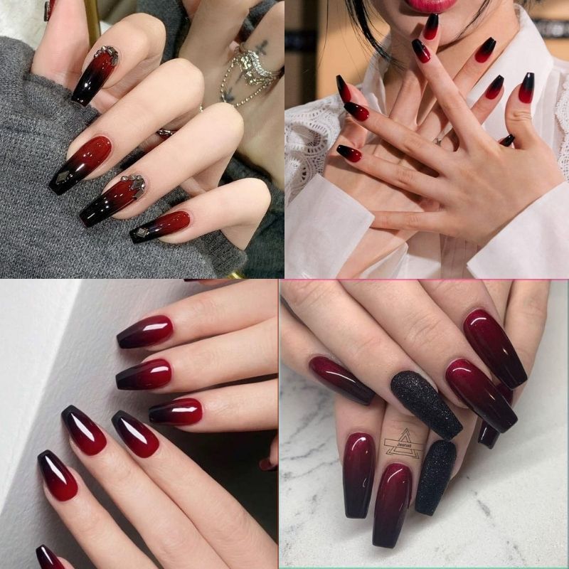 Những mẫu nail màu đỏ rượu đẹp - Hình số 7