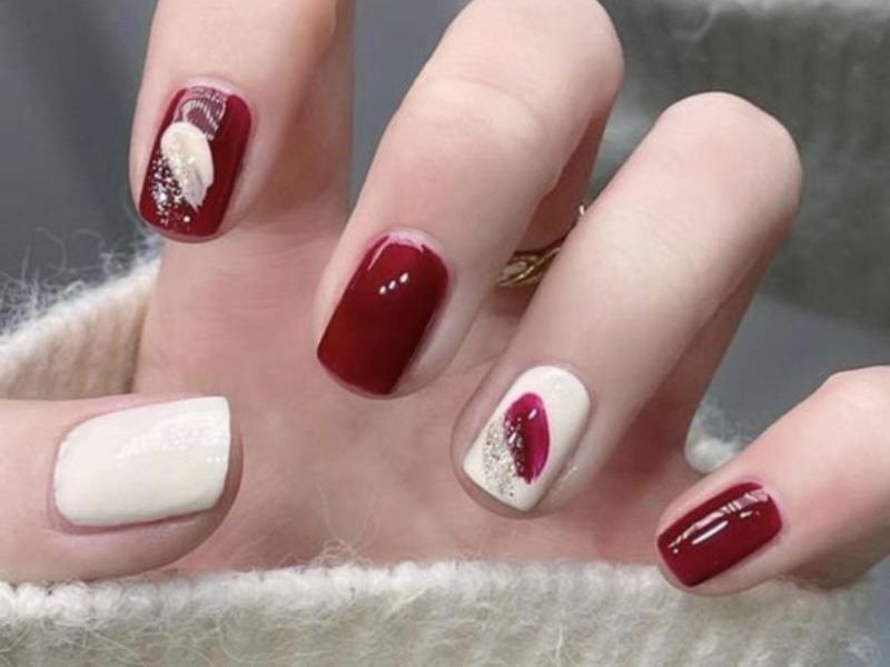 Những mẫu nail màu đỏ rượu đẹp - Hình số 8