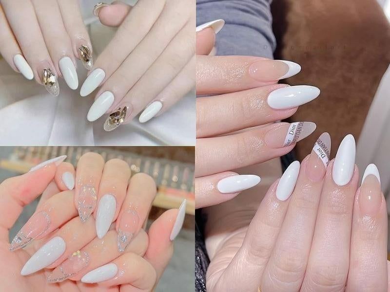 Những mẫu nail trắng đơn giản - Hình số 10
