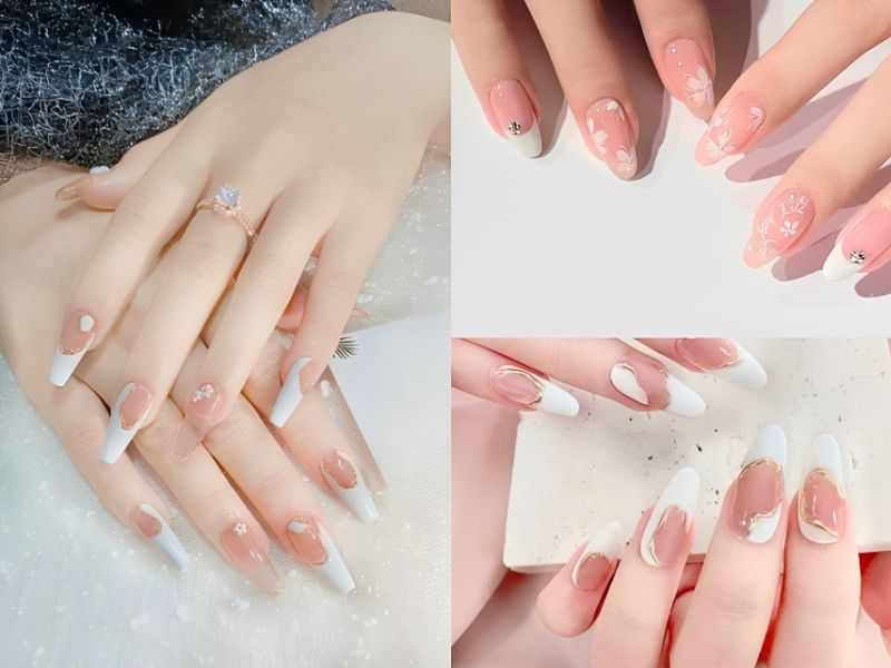 Những mẫu nail trắng đơn giản - Hình số 8