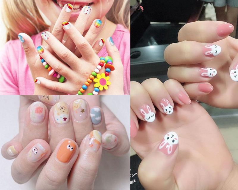 Những Mẫu nail tết đơn giản cho bé gái - Hình số 3