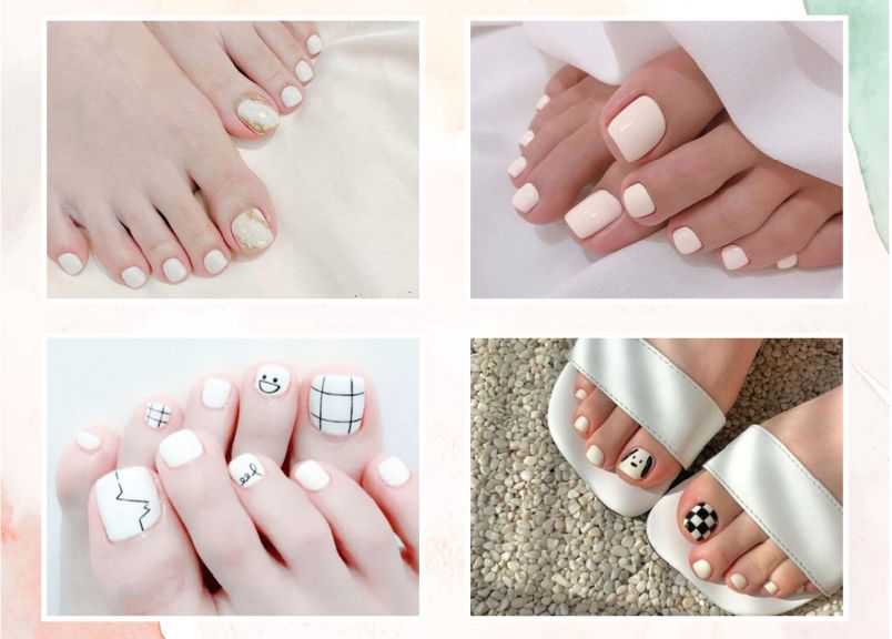 mẫu nail đơn giản cho móng ngắn chân - Hình số 1