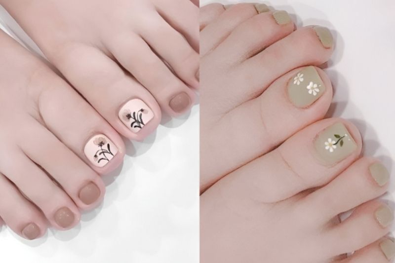 mẫu nail đơn giản cho móng ngắn chân - Hình số 6