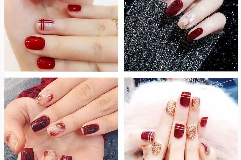 Những mẫu nail màu đỏ rượu cho móng tay - Hình số 8