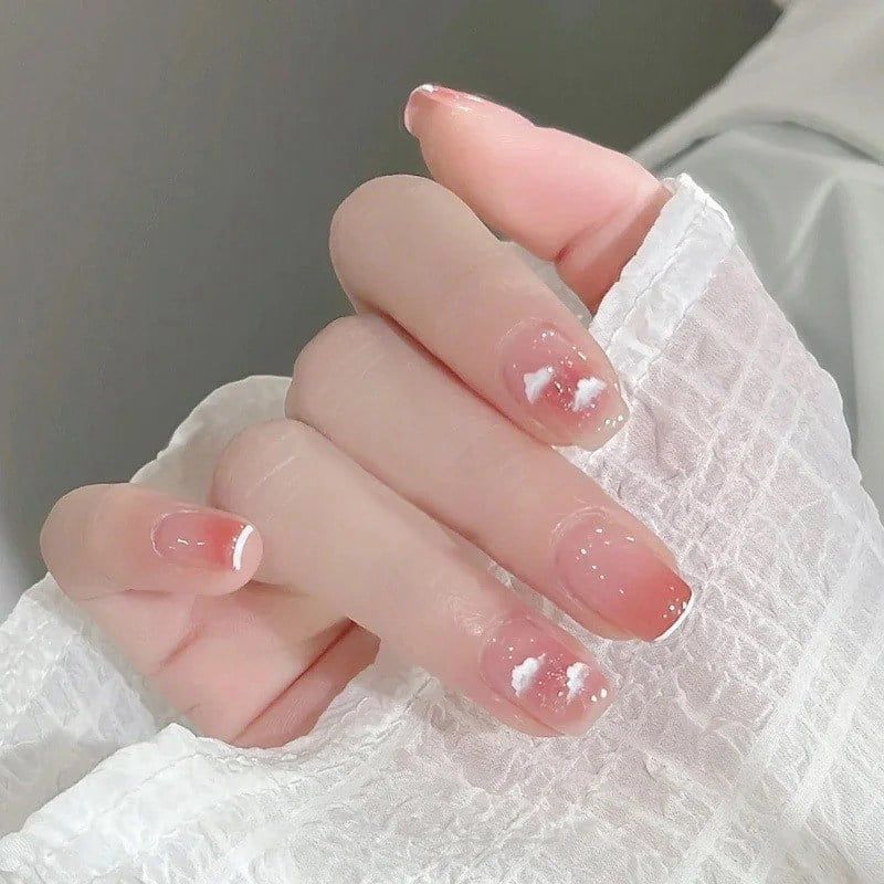 Những nail màu hồng thạch ombre pastel - Hình số 10