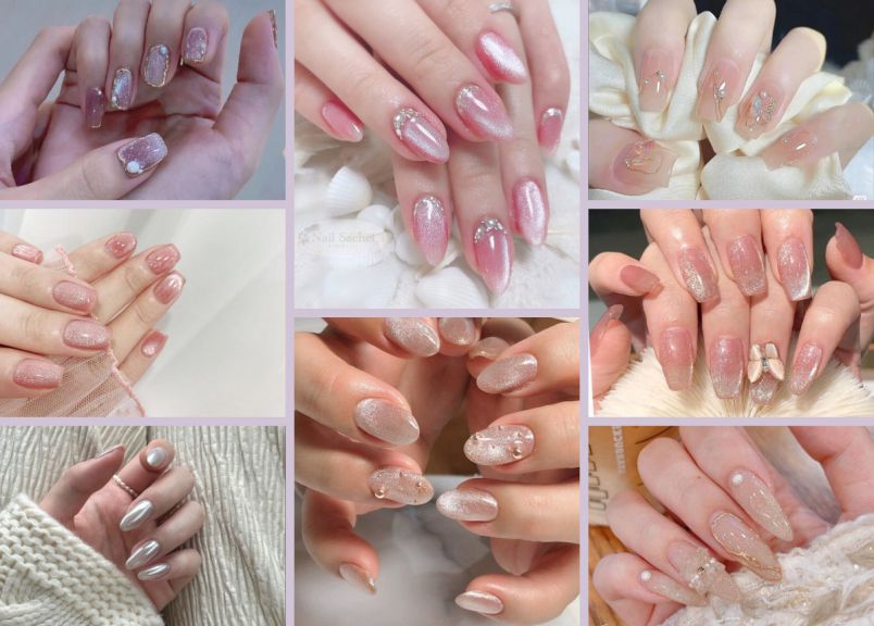 Những mẫu nail mắt mèo hồng cho tay - Hình số 2