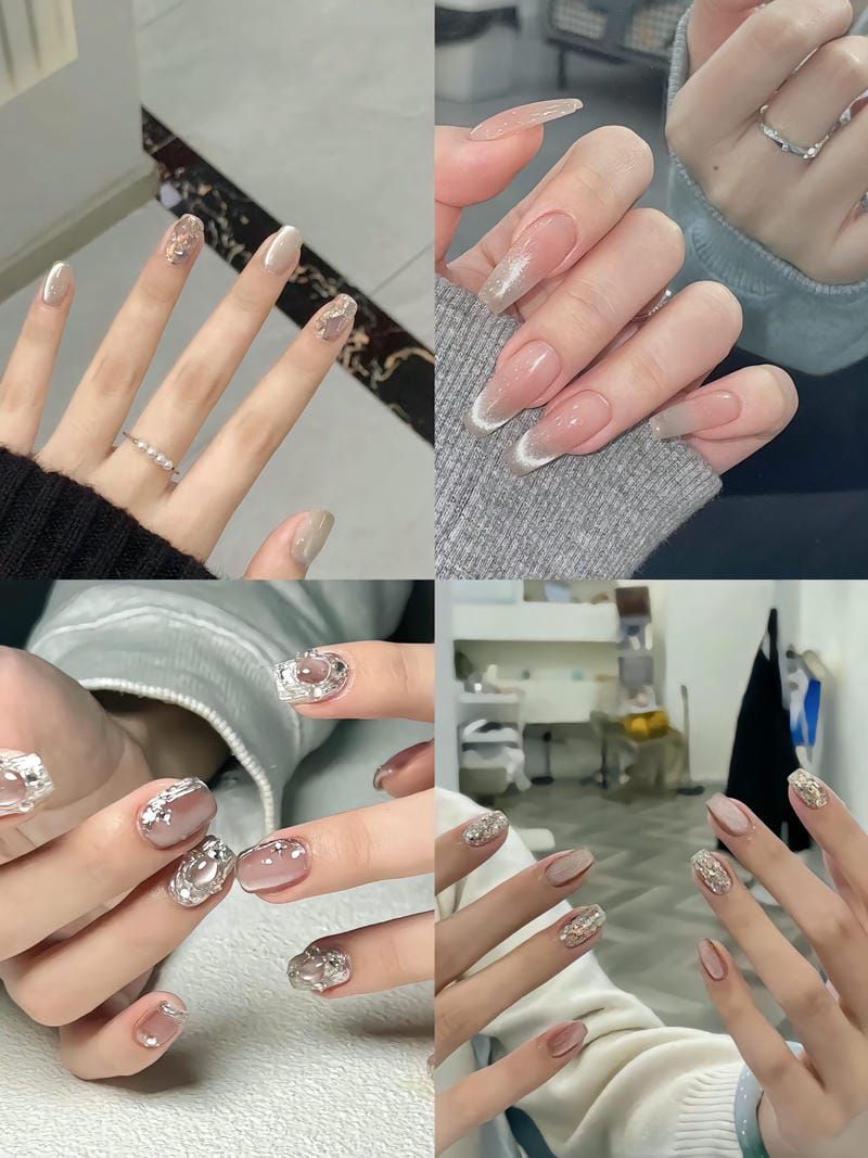 Những mẫu nail nhẹ nhàng đi học mắt mèo - Hình số 8