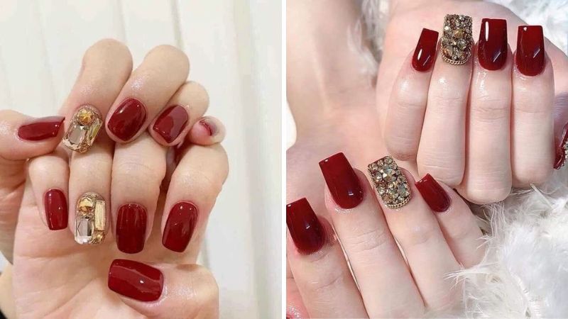 Những mẫu nail đơn giản cho móng ngắn màu đỏ - Hình số 5