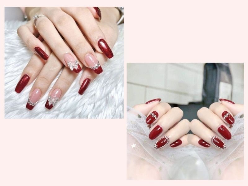 Những mẫu nail đơn giản cho móng ngắn màu đỏ - Hình số 7