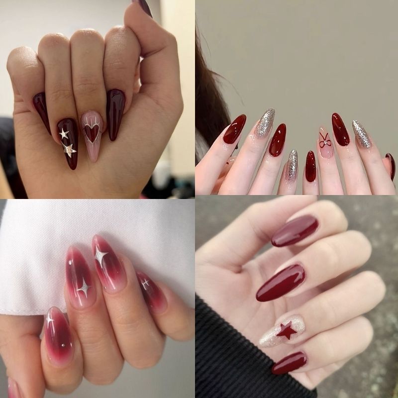 Những mẫu nail móng nhọn tròn tết - Hình số 3