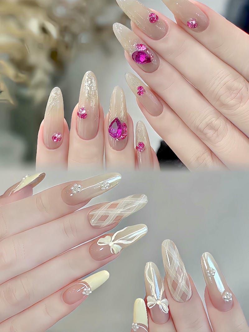 Những mẫu nail móng nhọn tròn tết - Hình số 9