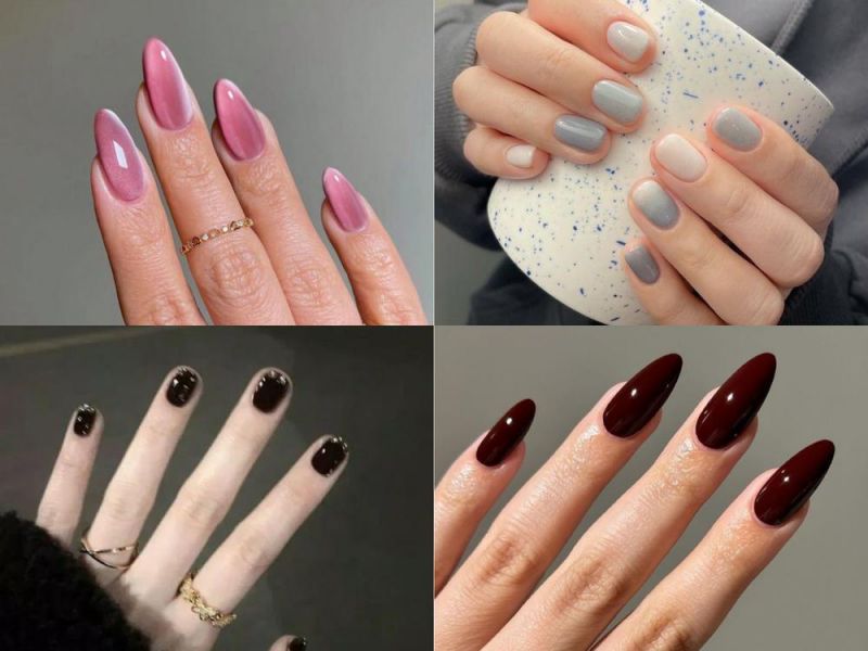 Những mẫu nail ngắn sơn trơn nhẹ nhàng - Hình số 10